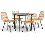 vidaXL Set mobilier de grădină, 5 piese, poliratan