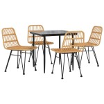vidaXL Set mobilier de grădină, 5 piese, poliratan