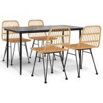 vidaXL Set mobilier de grădină, 5 piese, poliratan vidaXL Set mobilier de grădină, 5 piese, poliratan