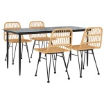 vidaXL Set mobilier de grădină, 5 piese, poliratan vidaXL Set mobilier de grădină, 5 piese, poliratan
