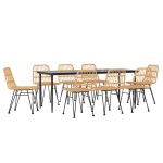 vidaXL Set mobilier de grădină, 9 piese, poliratan vidaXL Set mobilier de grădină, 9 piese, poliratan