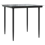 vidaXL Set mobilier de grădină, 5 piese, negru, poliratan