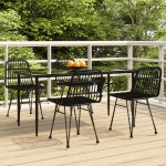 vidaXL Set mobilier de grădină, 5 piese, negru, poliratan vidaXL Set mobilier de grădină, 5 piese, negru, poliratan