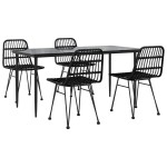 vidaXL Set mobilier de grădină, 5 piese, negru, poliratan vidaXL Set mobilier de grădină, 5 piese, negru, poliratan