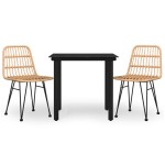 vidaXL Set mobilier de grădină, 3 piese, poliratan vidaXL Set mobilier de grădină, 3 piese, poliratan