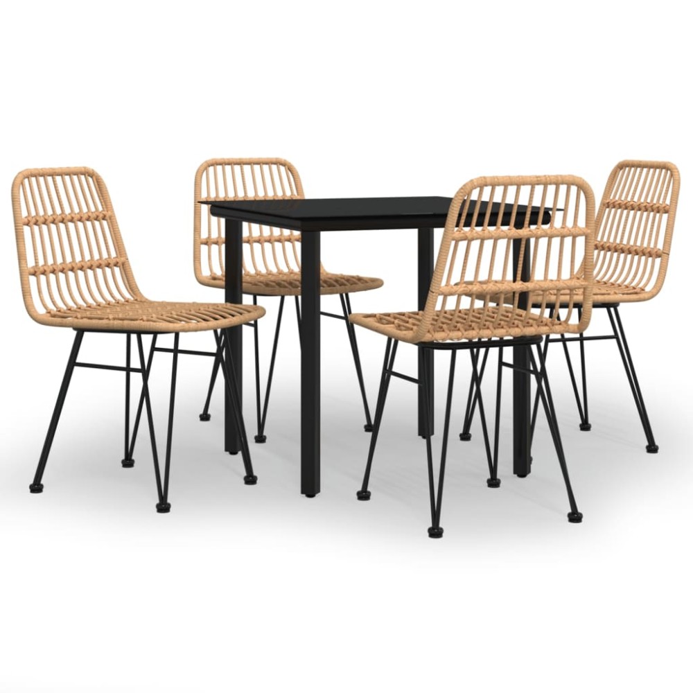 vidaXL Set mobilier de grădină, 5 piese, poliratan