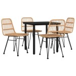 vidaXL Set mobilier de grădină, 5 piese, poliratan