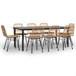 vidaXL Set mobilier de grădină, 9 piese, poliratan vidaXL Set mobilier de grădină, 9 piese, poliratan