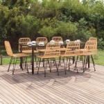 vidaXL Set mobilier de grădină, 9 piese, poliratan vidaXL Set mobilier de grădină, 9 piese, poliratan