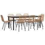 vidaXL Set mobilier de grădină, 9 piese, poliratan vidaXL Set mobilier de grădină, 9 piese, poliratan