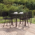vidaXL Set mobilier de grădină, 5 piese, negru, poliratan vidaXL Set mobilier de grădină, 5 piese, negru, poliratan
