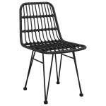 vidaXL Set mobilier de grădină, 5 piese, negru, poliratan