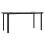 vidaXL Set mobilier de grădină, 5 piese, negru, poliratan