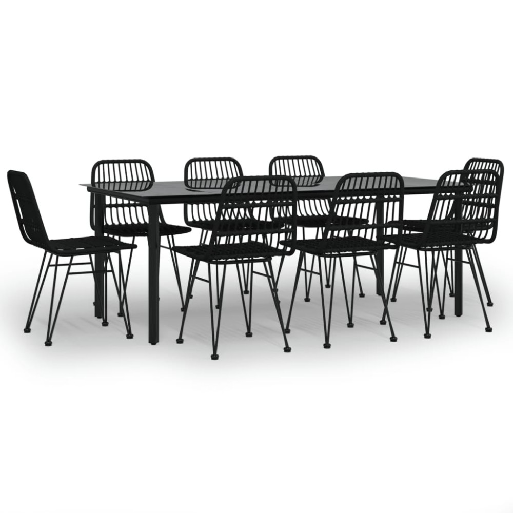 vidaXL Set mobilier de grădină, 9 piese, poliratan