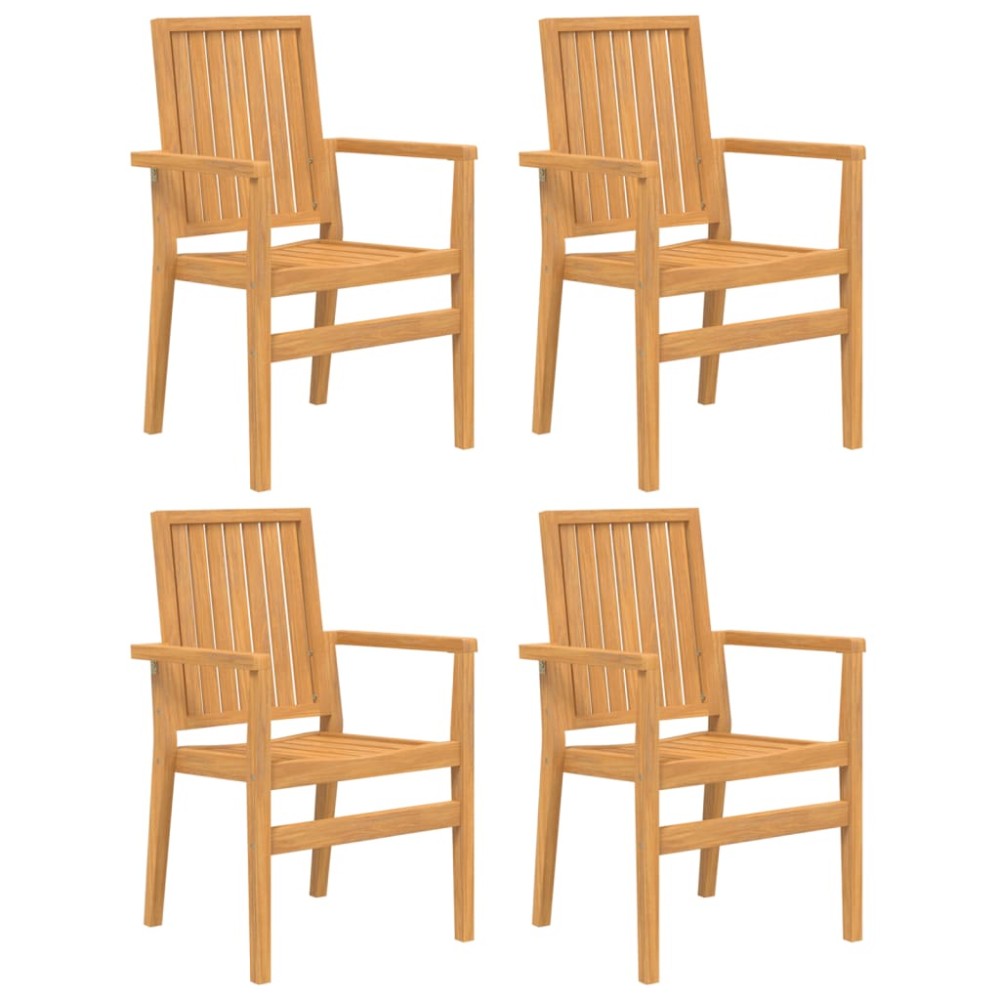 vidaXL Scaune grădină stivuibile 4 buc. 56,5x57,5x91 cm lemn masiv tec