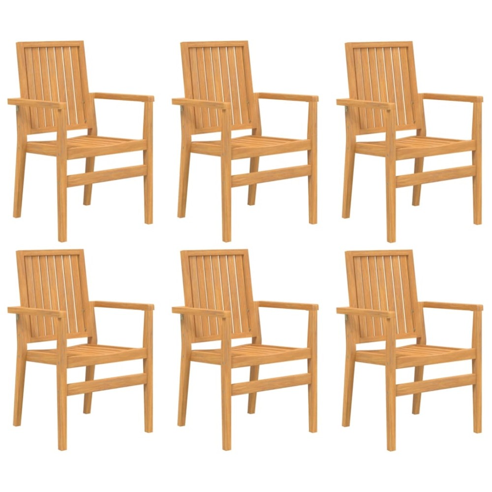 vidaXL Scaune grădină stivuibile 6 buc. 56,5x57,5x91 cm lemn masiv tec