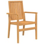 vidaXL Scaune grădină stivuibile 8 buc. 56,5x57,5x91 cm lemn masiv tec