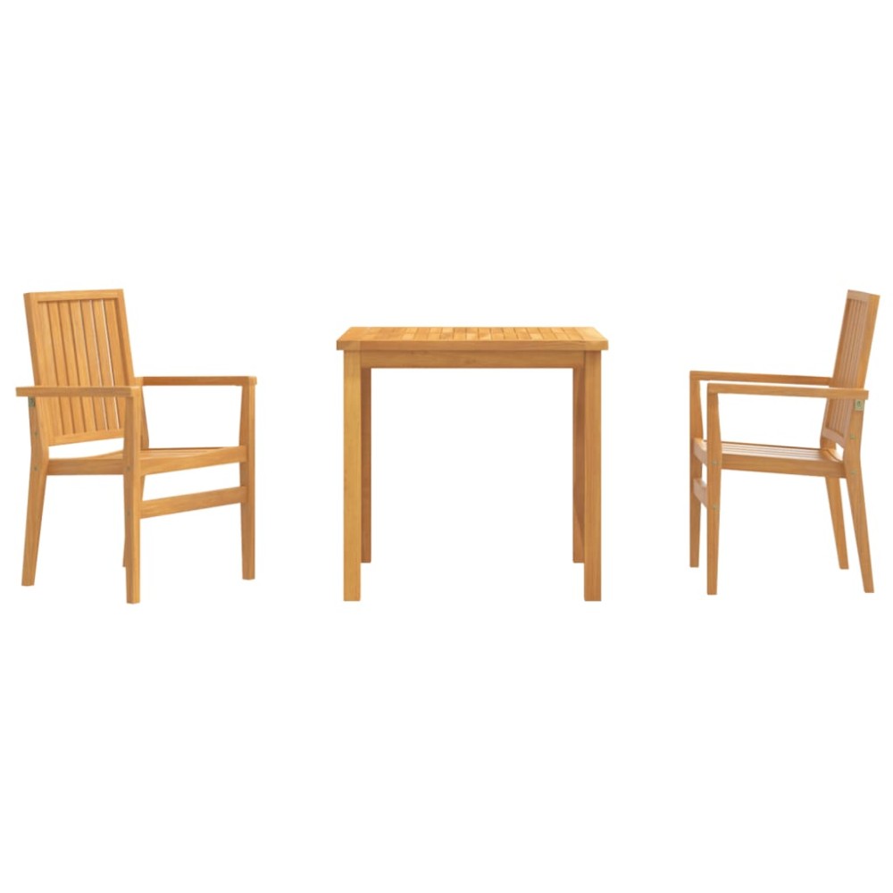vidaXL Set mobilier pentru grădină, 3 piese, lemn masiv de tec