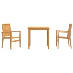 vidaXL Set mobilier pentru grădină, 3 piese, lemn masiv de tec