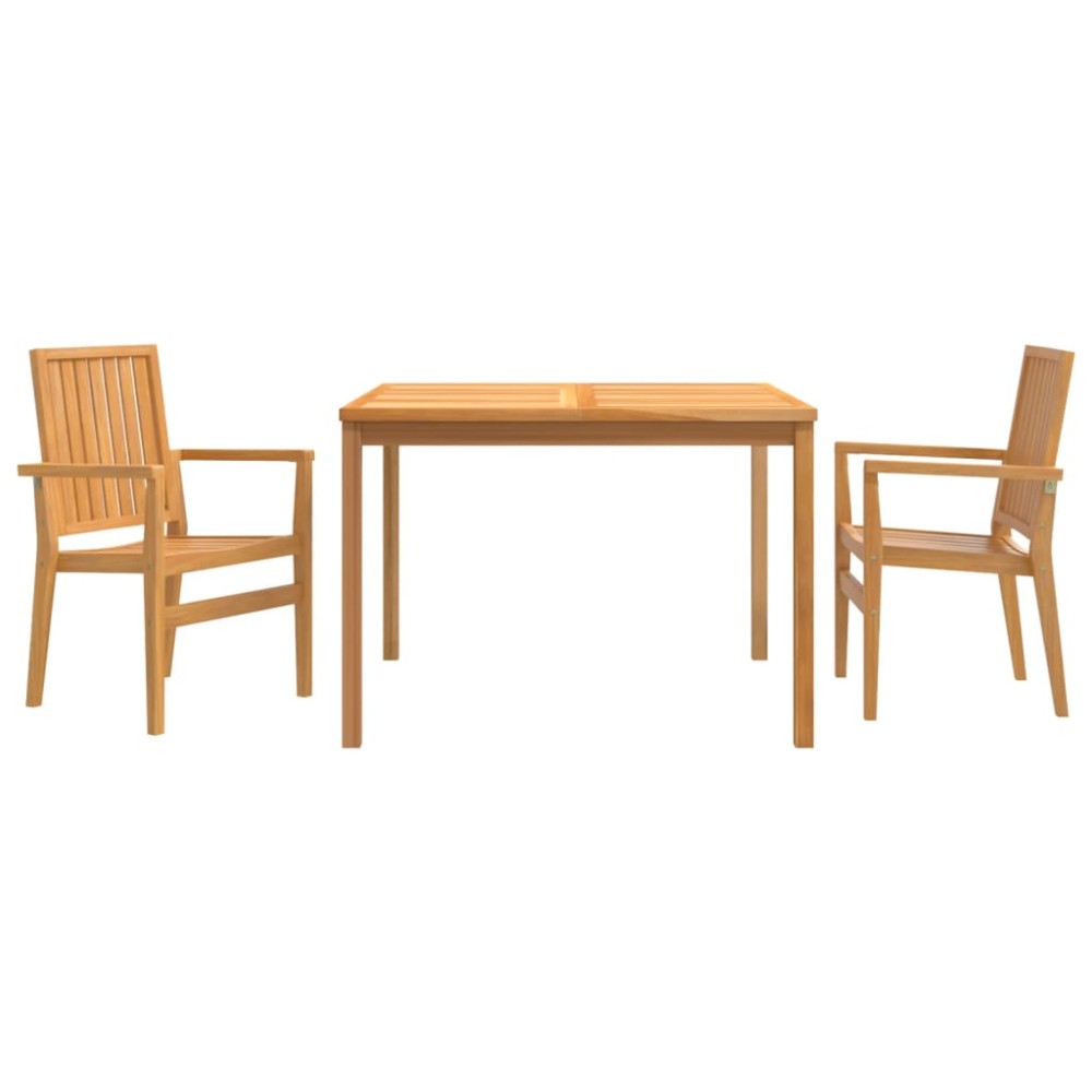 vidaXL Set mobilier pentru grădină, 3 piese, lemn masiv de tec