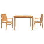 vidaXL Set mobilier pentru grădină, 3 piese, lemn masiv de tec