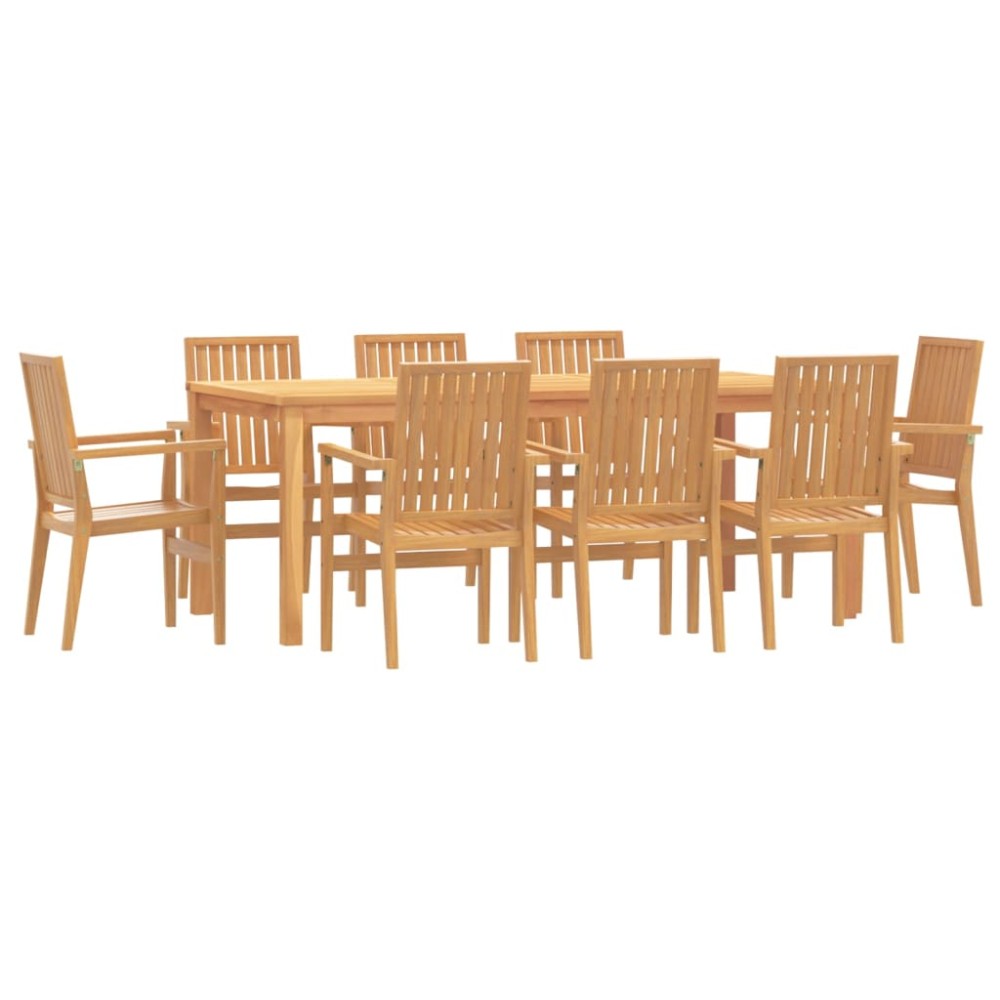 vidaXL Set mobilier de grădină, 9 piese, lemn masiv de tec