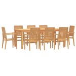 vidaXL Set mobilier de grădină, 9 piese, lemn masiv de tec vidaXL Set mobilier de grădină, 9 piese, lemn masiv de tec
