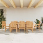 vidaXL Set mobilier de grădină, 9 piese, lemn masiv de tec vidaXL Set mobilier de grădină, 9 piese, lemn masiv de tec