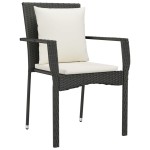 vidaXL Set mobilier de grădină cu perne, 9 piese, negru, poliratan vidaXL Set mobilier de grădină cu perne, 9 piese, negru, poliratan