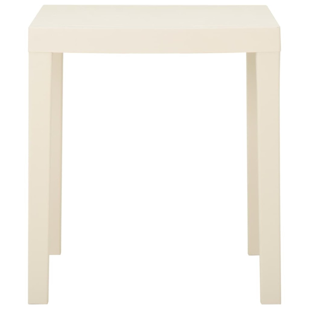 vidaXL Masă de grădină, alb, 79x65x72 cm, plastic
