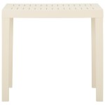 vidaXL Masă de grădină, alb, 79x65x72 cm, plastic