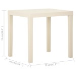 vidaXL Masă de grădină, alb, 79x65x72 cm, plastic
