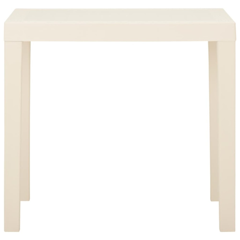 vidaXL Masă de grădină, alb, 79x65x72 cm, plastic