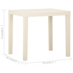 vidaXL Masă de grădină, alb, 79x65x72 cm, plastic vidaXL Masă de grădină, alb, 79x65x72 cm, plastic