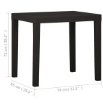 vidaXL Masă de grădină, antracit, 79x65x72 cm, plastic vidaXL Masă de grădină, antracit, 79x65x72 cm, plastic