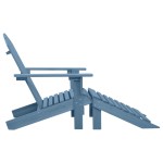 vidaXL Scaun de grădină Adirondack cu otoman albastru lemn masiv brad