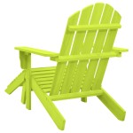 vidaXL Scaun de grădină Adirondack cu otoman verde lemn masiv brad