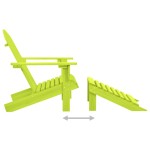vidaXL Scaun de grădină Adirondack cu otoman verde lemn masiv brad