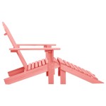 vidaXL Scaun de grădină cu otoman Adirondack, roz, lemn masiv de brad