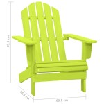 vidaXL Scaun de grădină Adirondack, verde, lemn masiv de brad