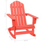 vidaXL Scaun de grădină Adirondack, roșu, lemn masiv de brad