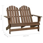 vidaXL Scaun de grădină Adirondack cu 2 locuri, maro, lemn de brad