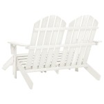 vidaXL Scaun grădină Adirondack cu 2 locuri & otoman alb, lemn de brad vidaXL Scaun grădină Adirondack cu 2 locuri & otoman alb, lemn de brad