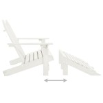 vidaXL Scaun grădină Adirondack cu 2 locuri & otoman alb, lemn de brad vidaXL Scaun grădină Adirondack cu 2 locuri & otoman alb, lemn de brad