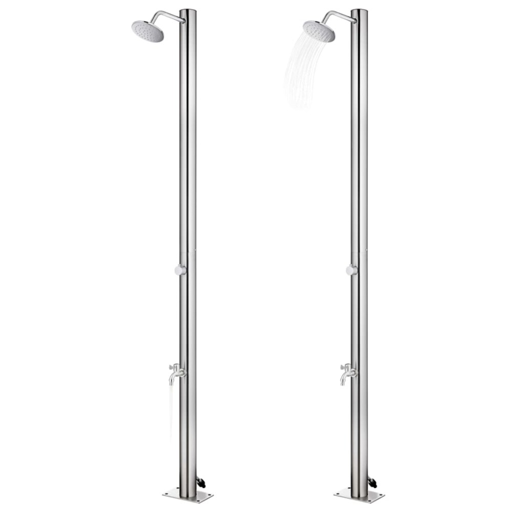 vidaXL Duș pentru grădină, 215 cm, oțel inoxidabil