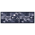 vidaXL Covoraș de bucătărie lavabil, albastru, model cafea, 60x180 cm