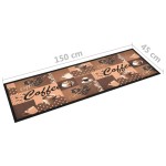 vidaXL Covoraș bucătărie, lavabil, maro model cafea, 45x150 cm