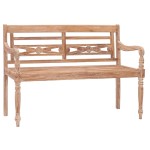 vidaXL Bancă Batavia, aspect văruit alb, 120 cm, lemn masiv de tec vidaXL Bancă Batavia, aspect văruit alb, 120 cm, lemn masiv de tec