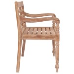 vidaXL Bancă Batavia, aspect văruit alb, 120 cm, lemn masiv de tec vidaXL Bancă Batavia, aspect văruit alb, 120 cm, lemn masiv de tec