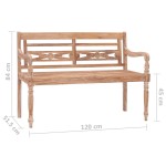 vidaXL Bancă Batavia, aspect văruit alb, 120 cm, lemn masiv de tec vidaXL Bancă Batavia, aspect văruit alb, 120 cm, lemn masiv de tec